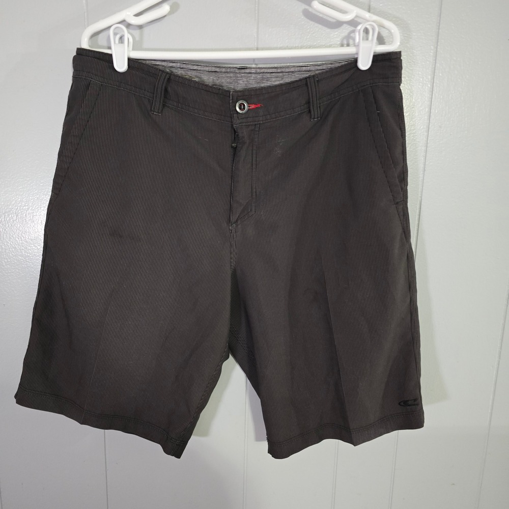 O'Neill Hybrid Shorts Mens 34‎ Brown Pinstripe Walkshorts Boardshorts